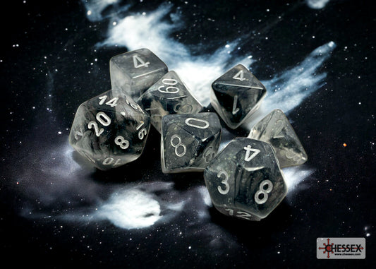 Borealis Light Smoke/silver Luminary Polyhedral 7-Dice Set - Image 1