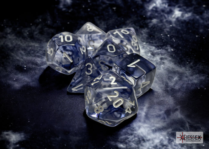 Nebula Black/white Polyhedral 7-Dice Set - Image 1 - Dice & Accessories - Image - Pop Weasel