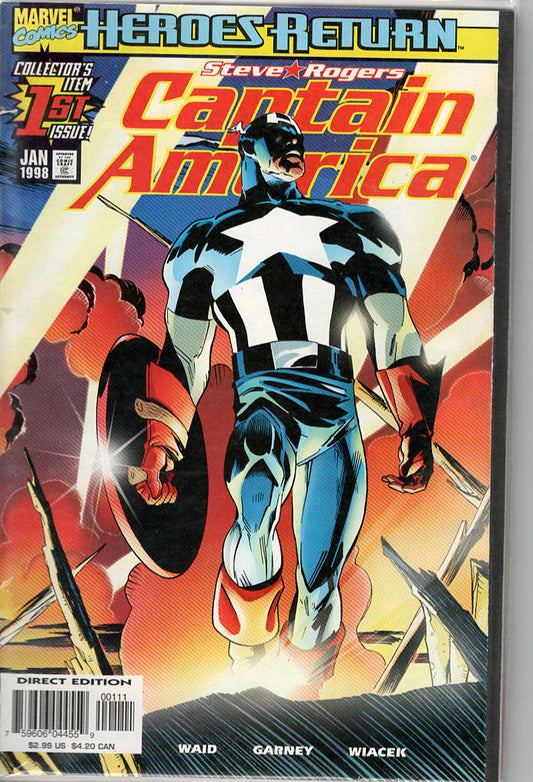 Pre-Owned - Captain America #1  (January 1998) Scanned Image Pop Weasel Pre-Owned Comics
