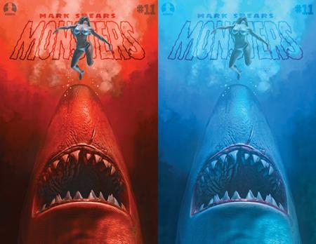 Mark Spears Monsters #11  B Mark Spears Shark Attack Jaws Homage Holofoil Flip Cover Var