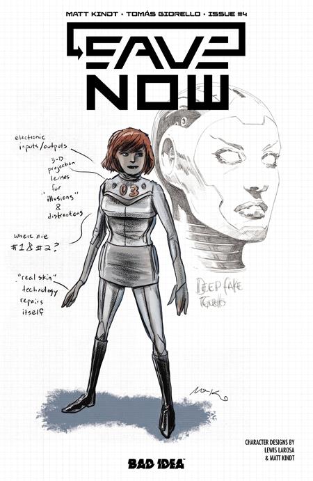 Save Now #4 (Of 4) B Lewis Larosa Matt Kindt Character Design Var - Image