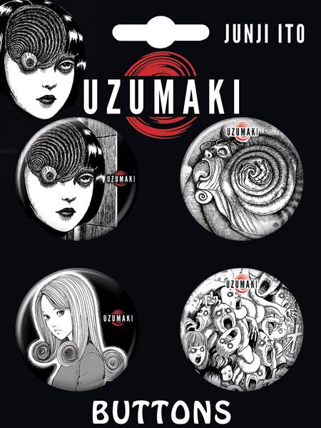 Ata-Boy Junji Ito Uzumaki Carded 4 Button Set - Collectibles - Image - Pop Weasel
