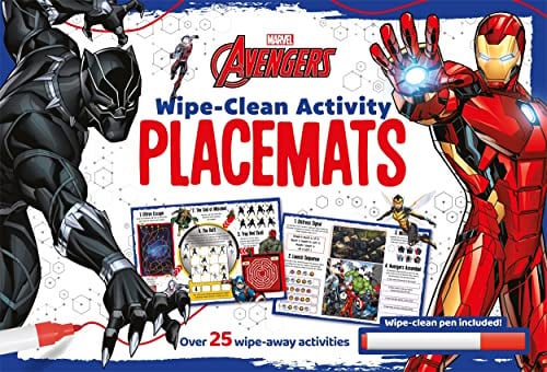 AVENGERS: WIPE-CLEAN ACTIVITY PLACEMATS (MARVEL) - Childrens Books - Image - Pop Weasel