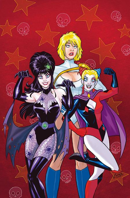 Harley Quinn X Elvira #3  E Amanda Conner Red Metal Virgin Var