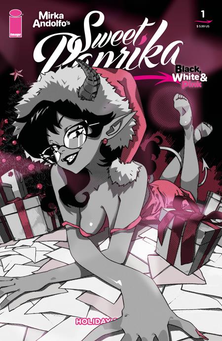 Mirka Andolfos Sweet Paprika Black White & Pink Holiday Special  | One Shot  C Vincenzo Puglia Var - Comics - Image - Pop Weasel