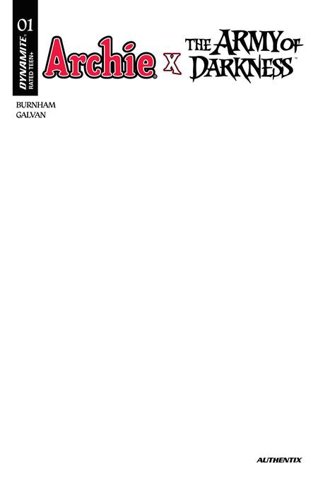 Archie X Army Of Darkness #1  F Blank Authentix Var