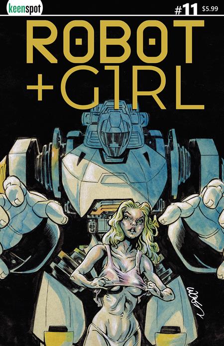Robot + Girl #11  C John Lucas Bagged With Trading Card Var