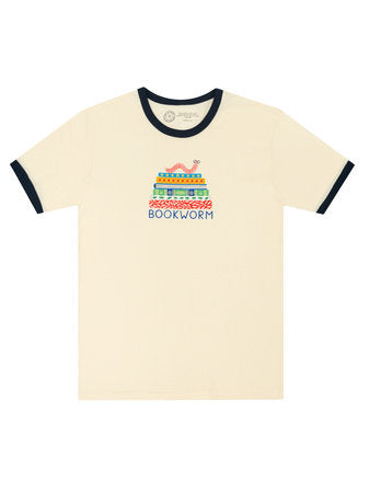 Bookworm Unisex Ringer T-Shirt X-Small - Clothing - Image - Pop Weasel
