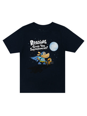 Dog Man: Reading Gives You Superpowers Kids' T-Shirt - 14/16 Yr - Clothing - Image - Pop Weasel