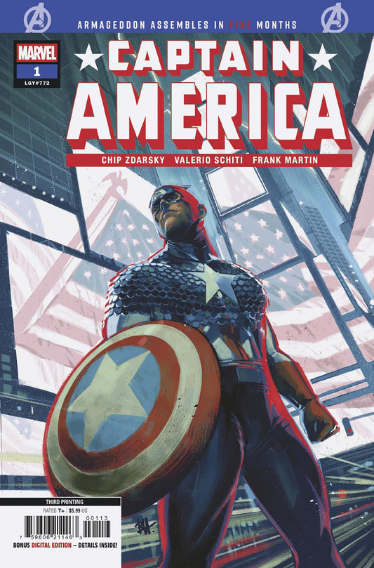 CAPTAIN AMERICA #1 BEN HARVEY 3RD PRINTING VARIANT - Image