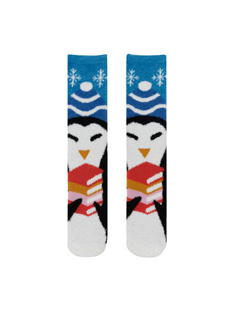 Penguin Reads Cozy Socks - Large - Socks - Image - Pop Weasel
