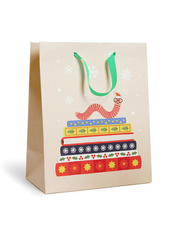 Holiday Bookworm Gift Bag (Large) - Gift Bags - Image - Pop Weasel
