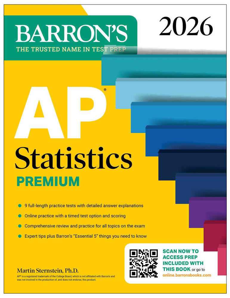 AP Statistics Premium, 2026: Prep Book with 9 Practice Tests + Comprehensive Review + Online Practice image - Non-Fiction - Image - Pop Weasel