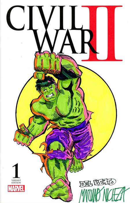 Df Marvel Comics Commissioned Cover Art Signed And Remarked By Mariano Nicieza And Joe Delbeato With A Hulk Sketch - Magazine - Image - Pop Weasel