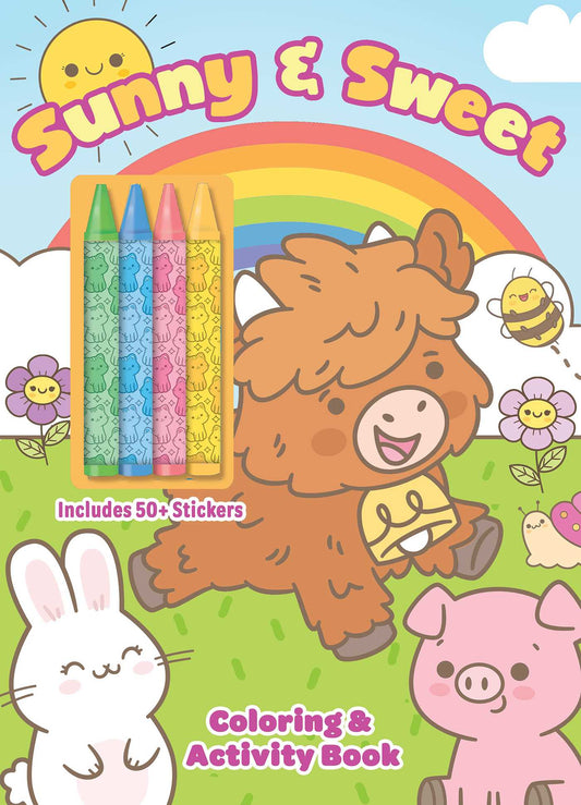 Sunny & Sweet: Coloring & Activity with Crayons and 50+ Stickers