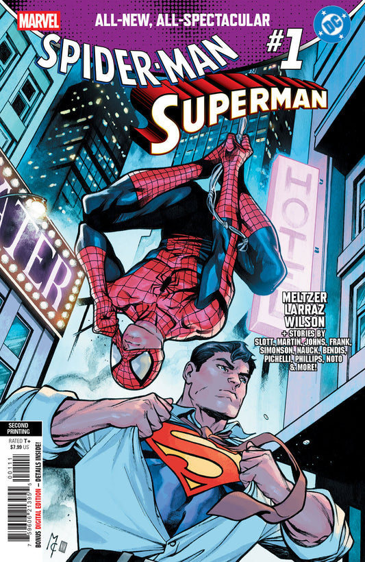 MARVEL/DC: SPIDER-MAN/SUPERMAN #1 MARTIN COCCOLO 2ND PRINTING VARIANT - Image