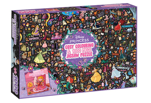Disney Princess: Cosy Colouring Book And Puzzle Set (1000 Pieces) - Books - Image - Pop Weasel
