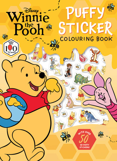 Winnie The Pooh 100Th Anniversary: Puffy Sticker Colouring Book (Disney) - Childrens Books - Image - Pop Weasel