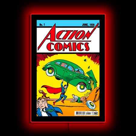Superman Action Comics Mini Poster Plus Led Illuminated Sign - Image