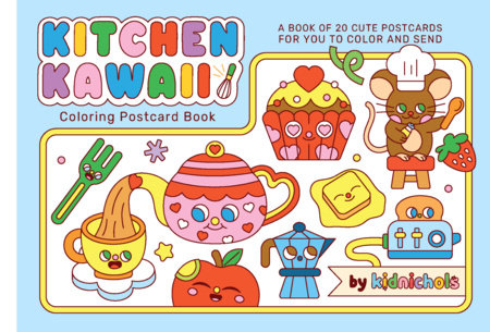 Kitchen Kawaii Coloring Postcard Book - Stationery - Image - Pop Weasel