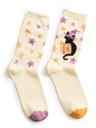 Witchy Cat Socks - Large - Socks - Image - Pop Weasel