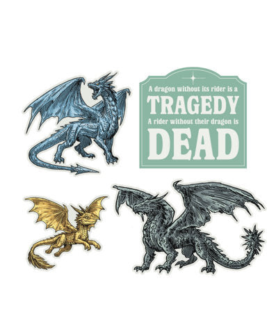 Rebecca Yarros's Fourth Wing: Dragons of Navarre Stickers - Sticker Set of 4 - Stickers - Image - Pop Weasel