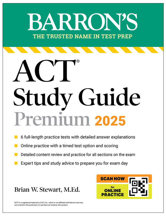 ACT Study Guide Premium, 2025: 6 Practice Tests + Comprehensive Review + Online Practice image