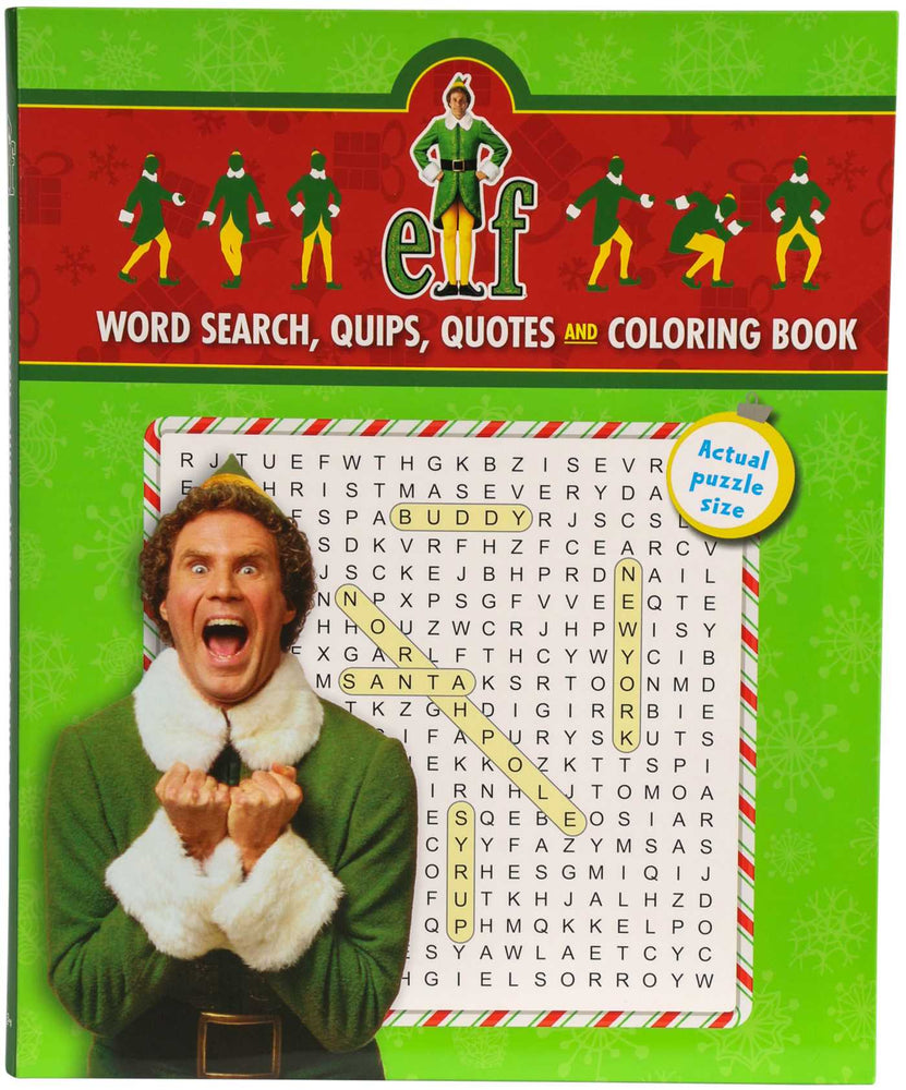 Elf Word Search, Quips, Quotes And Coloring Book - Coloring Book For Teens And Adults, Officially Licensed - Books - Image - Pop Weasel