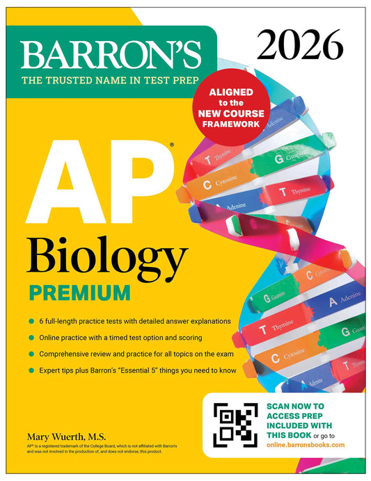 AP Biology Premium, 2026: Prep Book with 6 Practice Tests + Comprehensive Review + Online Practice image