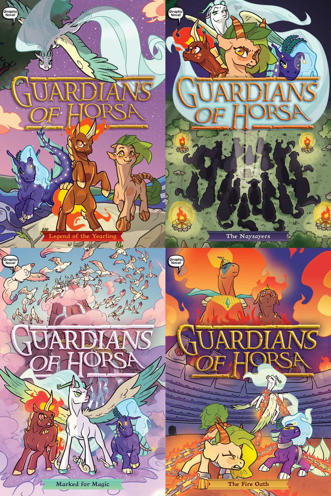 Guardians of Horsa Graphic Novel Collected Set: Legend of the Yearling; The Naysayers; Marked for Magic; The Fire Oath - Childrens Books - Image - Pop Weasel