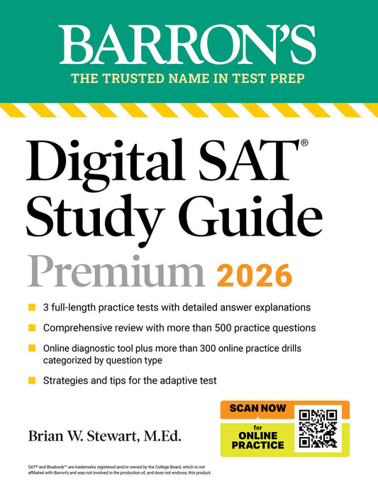 Digital SAT Study Guide Premium, 2026: 4 Practice Tests + Comprehensive Review + Online Practice image