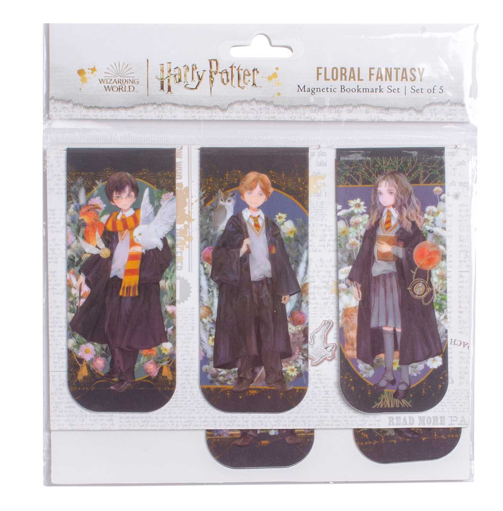Harry Potter: Floral Fantasy Magnetic Bookmark Set (Set of 5) - Bookmark - Image - Pop Weasel