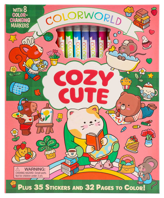 ColorWorld: Cozy Cute: With 8 Color-Changing Markers, Plus 35 Stickers and 32 Pages to Color!
