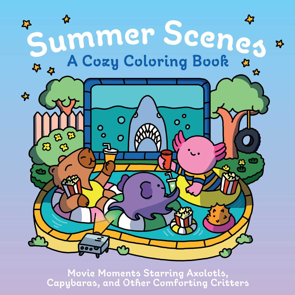 Summer Scenes: A Cozy Coloring Book: Movie Moments Starring Axolotls, Capybaras, and Other Comforting Critters - Books - Image - Pop Weasel