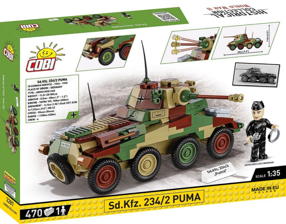 Image Pop Weasel - Image 3 of World War 2 - Sd.Kfz. 234/2 Puma (470 Piece Kit) - Cobi - Model - Image - Pop Weasel