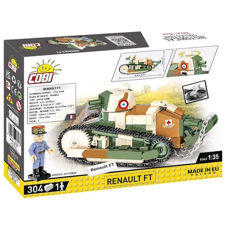 Image Pop Weasel - Image 3 of Great War - Renault FT (Pere des Chars) (302 Piece Kit) - Cobi - Model - Image - Pop Weasel