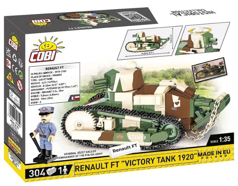 Image Pop Weasel - Image 3 of Great War - Renault FT \"Victory Tank 1920\" (304 Piece Kit) - Cobi - Model - Image - Pop Weasel