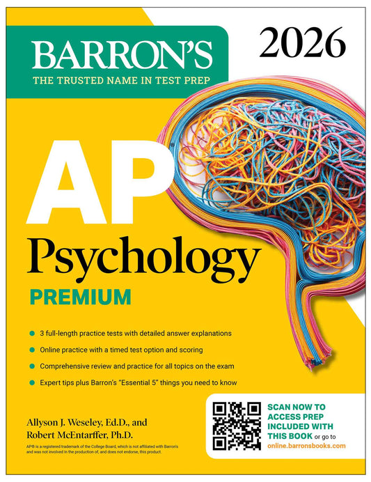 AP Psychology Premium, 2026: Prep Book with 3 Practice Tests + Comprehensive Review + Online Practice image