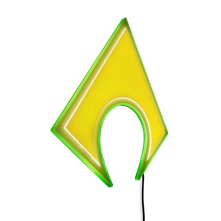 Dc Comics Aquaman Justice League Illuminated Led Neon Style Superhero Logo Wall Light Hangable Lamp (large) - Image