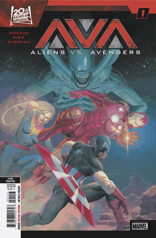 ALIENS VS. AVENGERS #1 ESAD RIBIC 3RD PRINTING VARIANT image