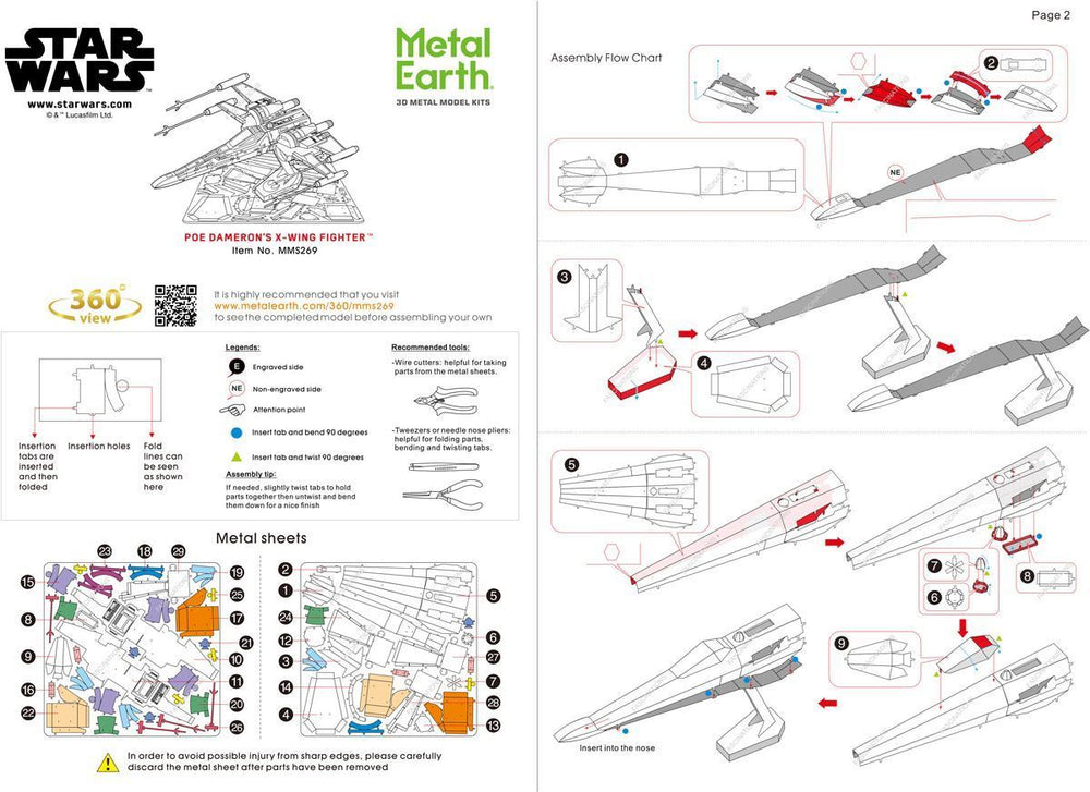 Metal Earth - Star Wars Poe Dameron’s X-Wing Fighter - Kitset Models - Image - Pop Weasel