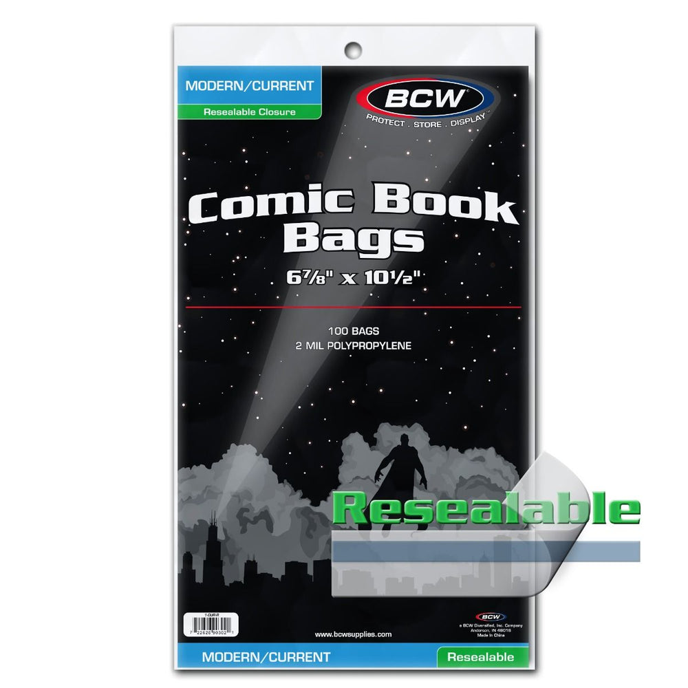BCW Comic Bags Resealable Current/Modern 6 7/8 x 10 1/2 (100 Pack) - Supplies - Image - Pop Weasel