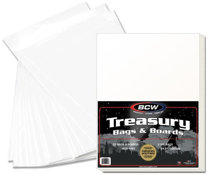 BCW Comic Book Bags and Boards Treasury Comic Books Premade (25 Per Pack) - Comic Accessories - Image - Pop Weasel