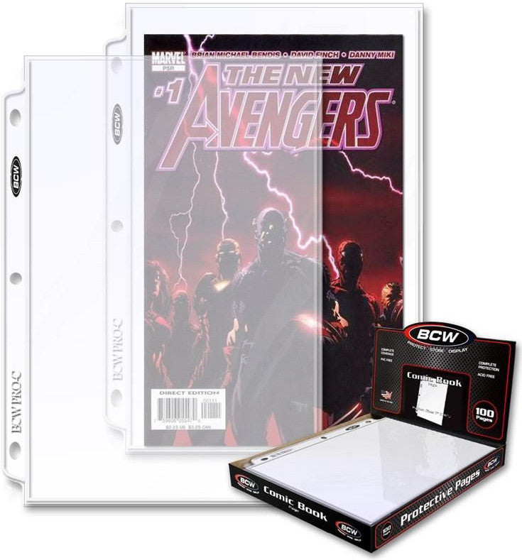 BCW 1 Pocket Protective Pages Comic Book Current or Silver Age Comics (100 Pages Per Box) - Supplies - Image - Pop Weasel
