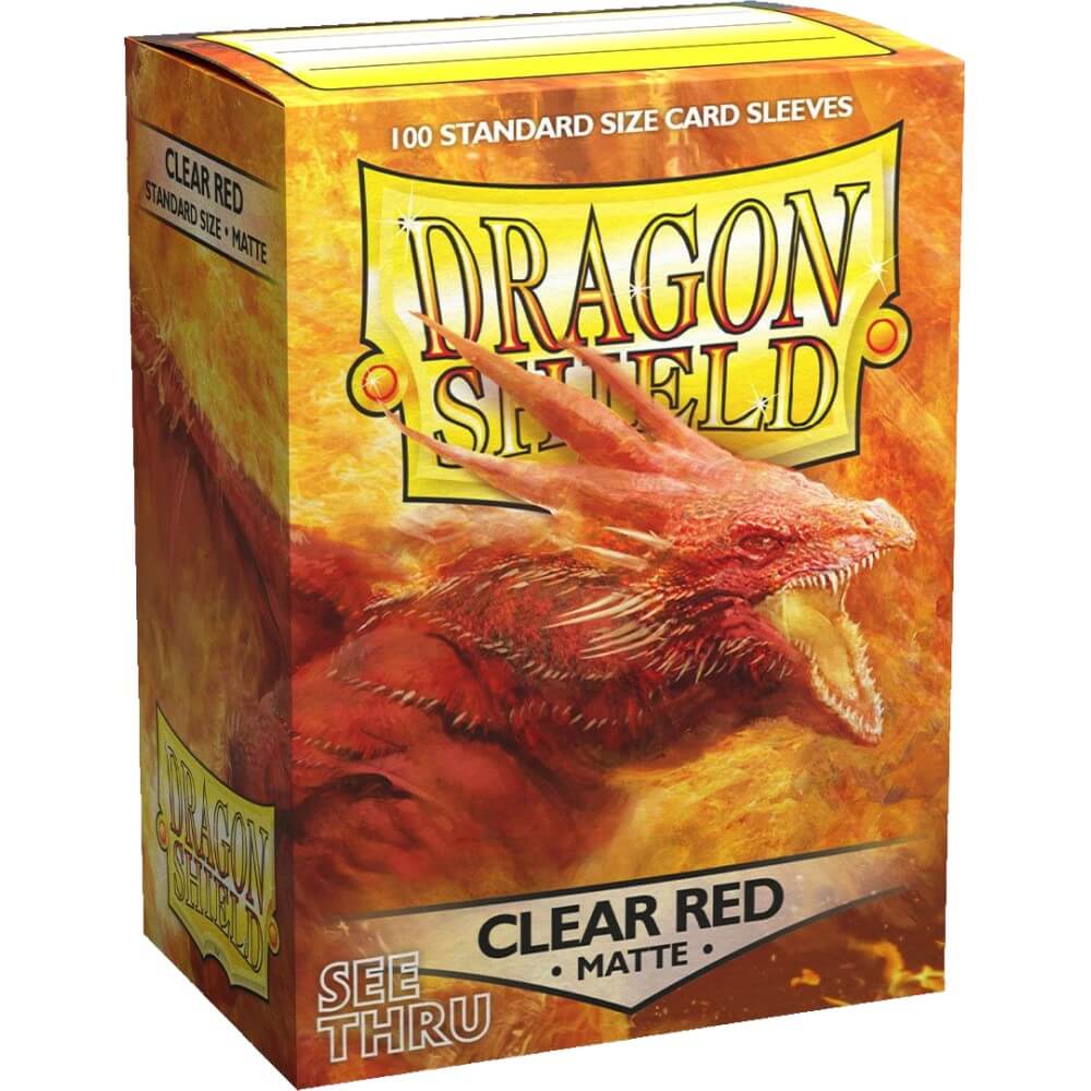 Pop Weasel Image of Sleeves - Dragon Shield - Box 100 - Clear Red MATTE - TCG Accessories - Image - Pop Weasel