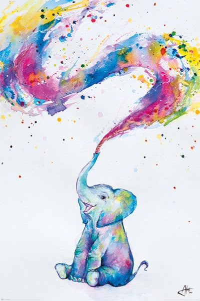 Pop Weasel Image of Marc Allante - Watercolour Elephant Poster - Posters - Image - Pop Weasel